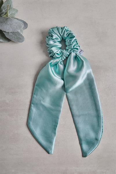 Mint Kuyruklu Sateen Scrunchie