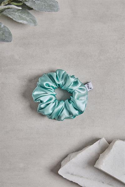 Mint Small Sateen Scrunchie