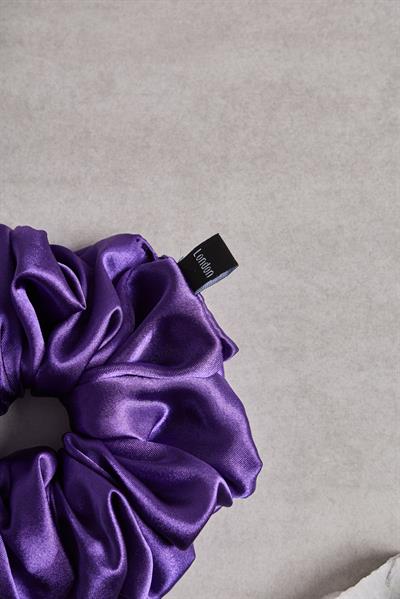 Mor Bol Büzgülü Sateen Scrunchie