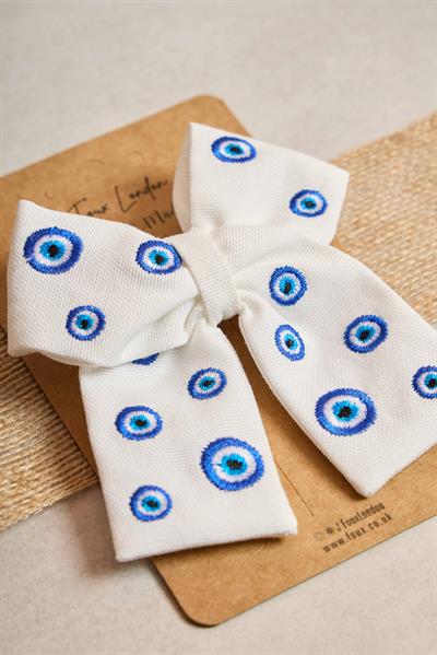 Nazar Boncuğu Nakışlı Mini Fiyonk Toka