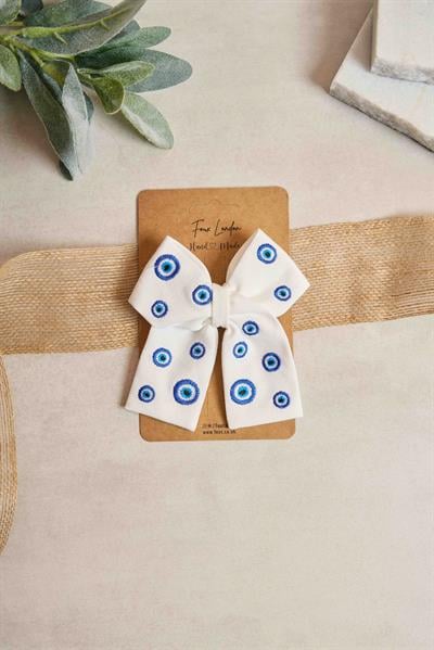 Nazar Boncuğu Nakışlı Mini Fiyonk Toka