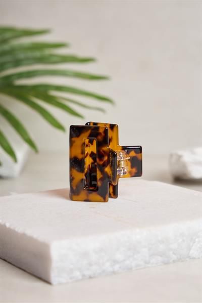 Rectangle Midi Amber Tortoise Kemik Toka
