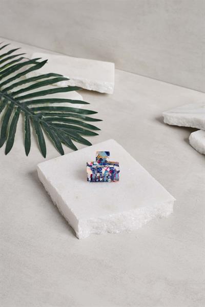 Rectangle Midi Lacivert Kemik Mandal