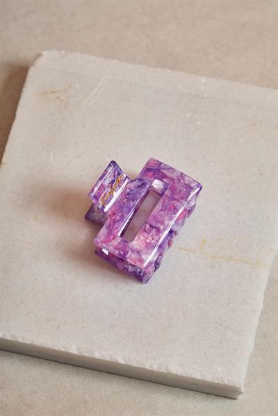 Rectangle Midi Lavender Crystal Kemik Toka