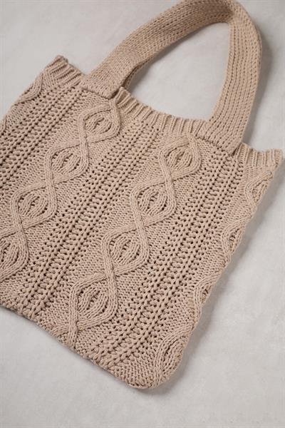 Saç Örgüsü Kahverengi Triko Bag