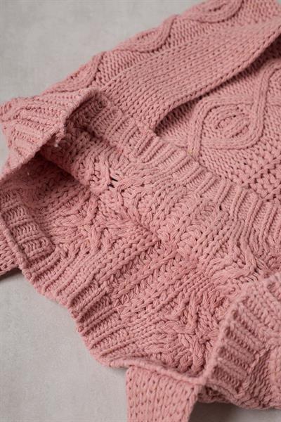 Saç Örgüsü Pembe Triko Tote Bag