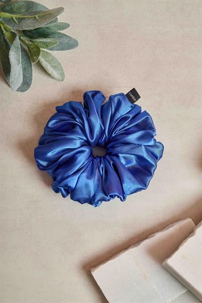Saks Mavisi Bol Büzgülü Scrunchie