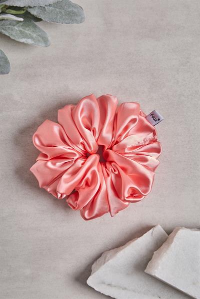 Şeker Pembe Bol Büzgülü Sateen Scrunchie