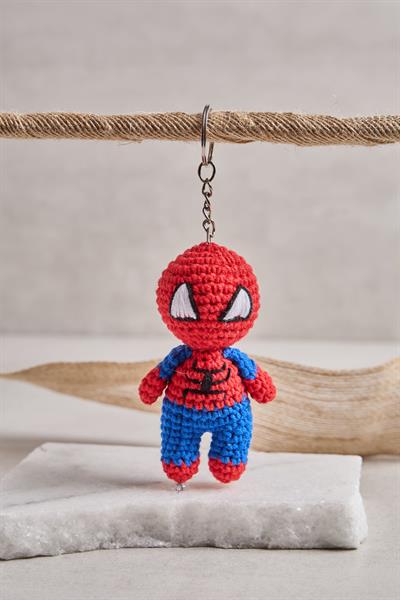 Spiderman Örgü Anahtarlık