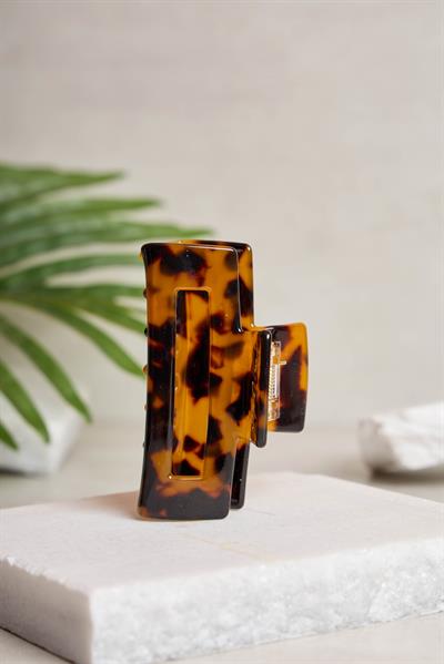 STD Dikdörtgen Amber Tortoise Kemik Toka
