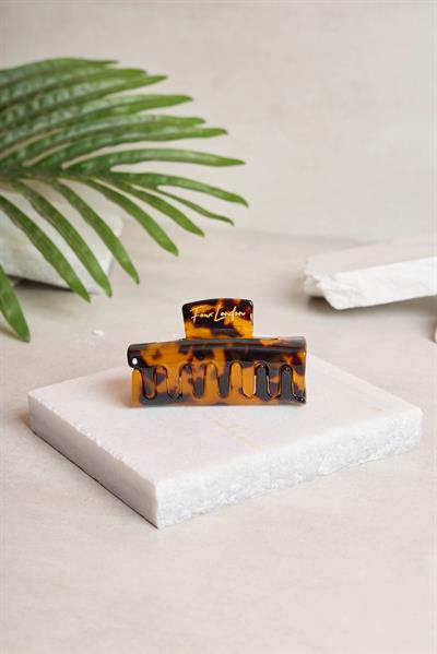 STD Dikdörtgen Amber Tortoise Kemik Toka
