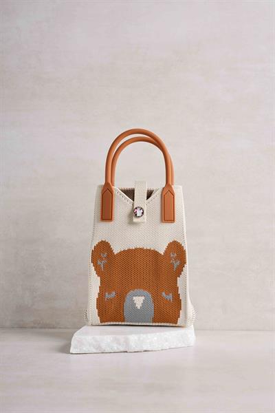 Teddy Bear Kahverengi Saplı Triko Çanta
