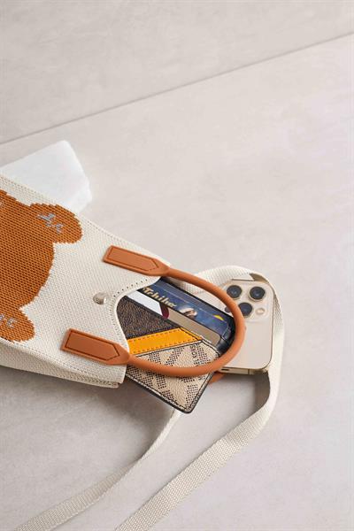 Teddy Bear Kahverengi Saplı Triko Çanta