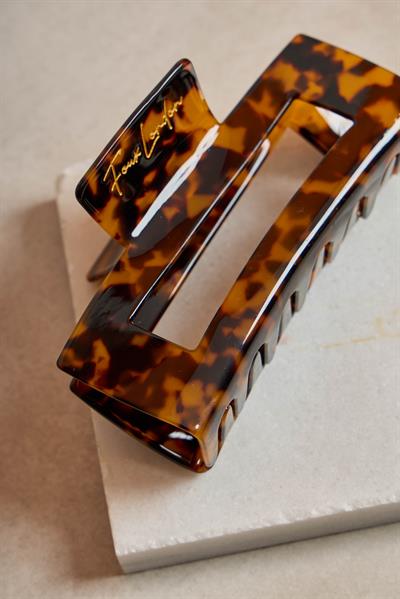 XL Dikdörtgen Amber Tortoise Kemik Toka