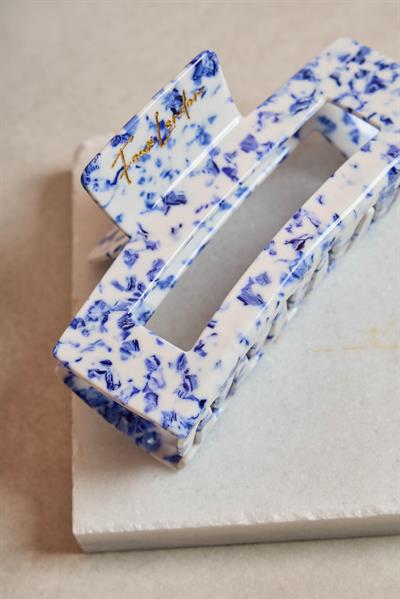 XL Dikdörtgen Blue Porcelain Kemik Toka