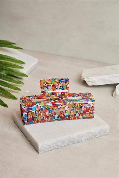 XL Dikdörtgen Candy Terrazzo Kemik Toka