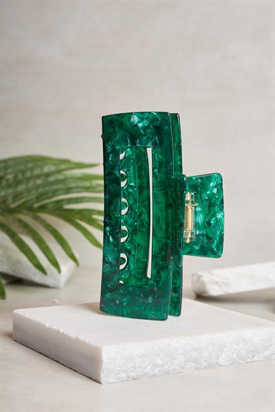 Xl Dikdörtgen Emerald Glass Kemik Toka