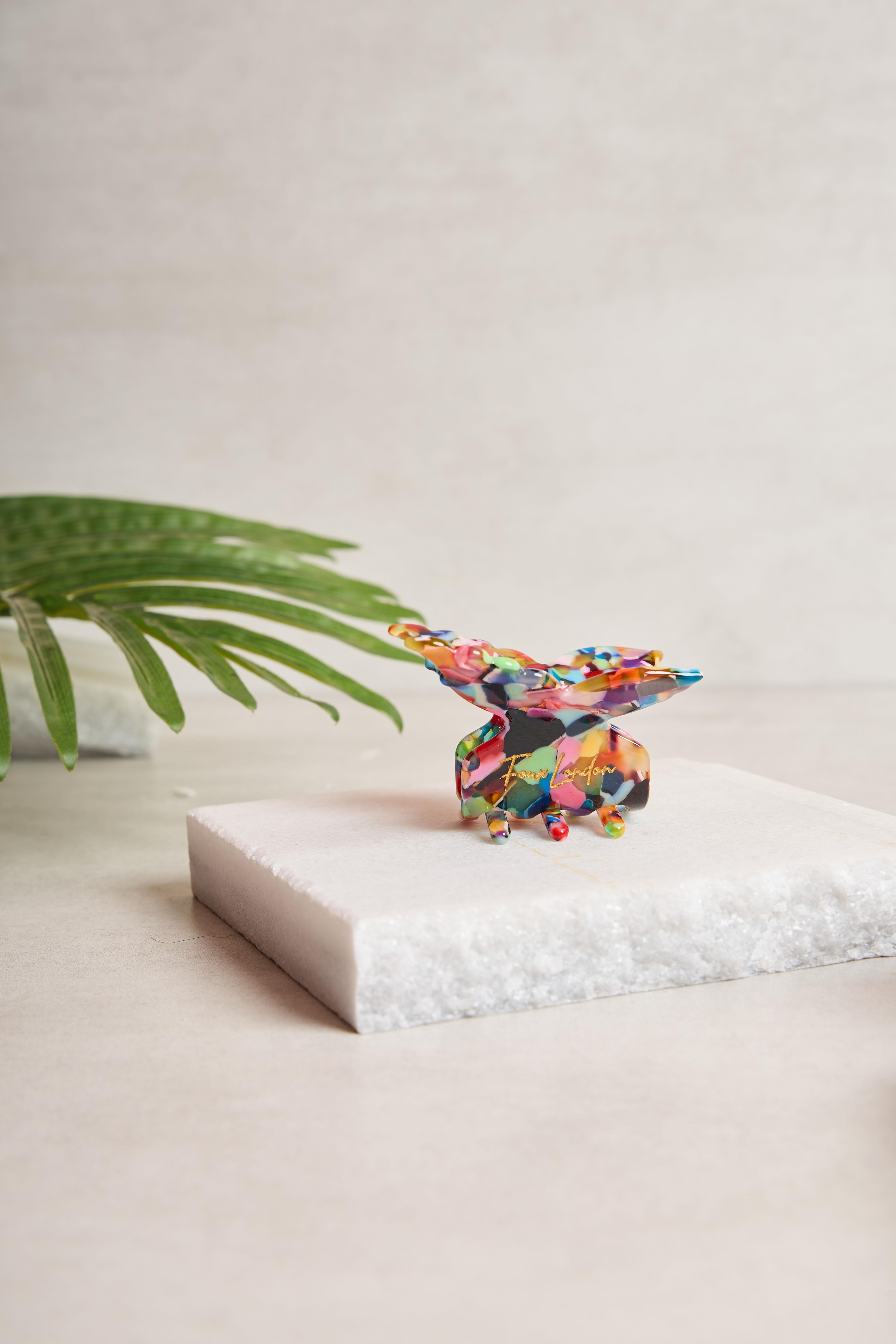 Kelebek Candy Terrazzo Kemik Toka