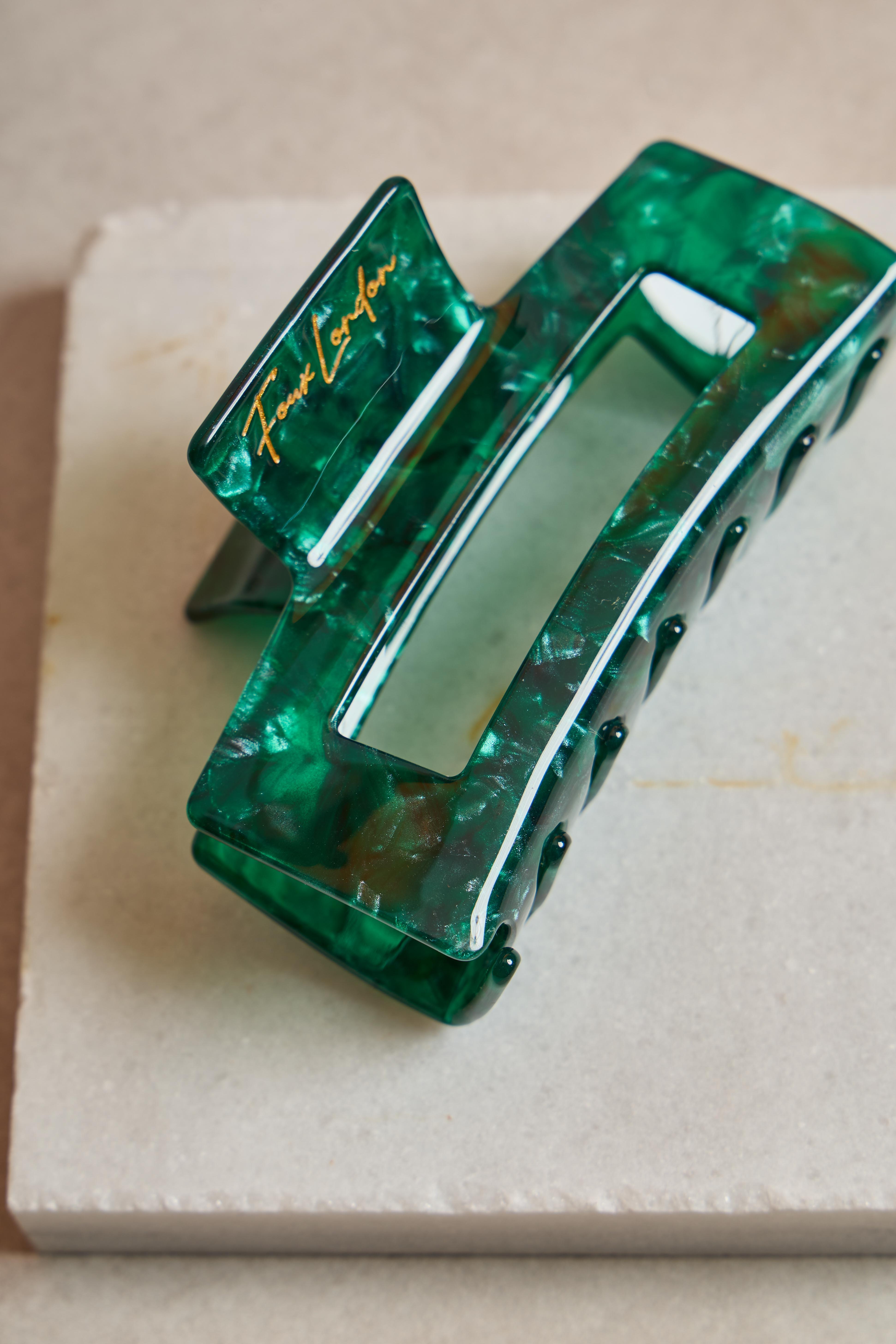 L Dikdörtgen Emerald Glass Kemik Toka