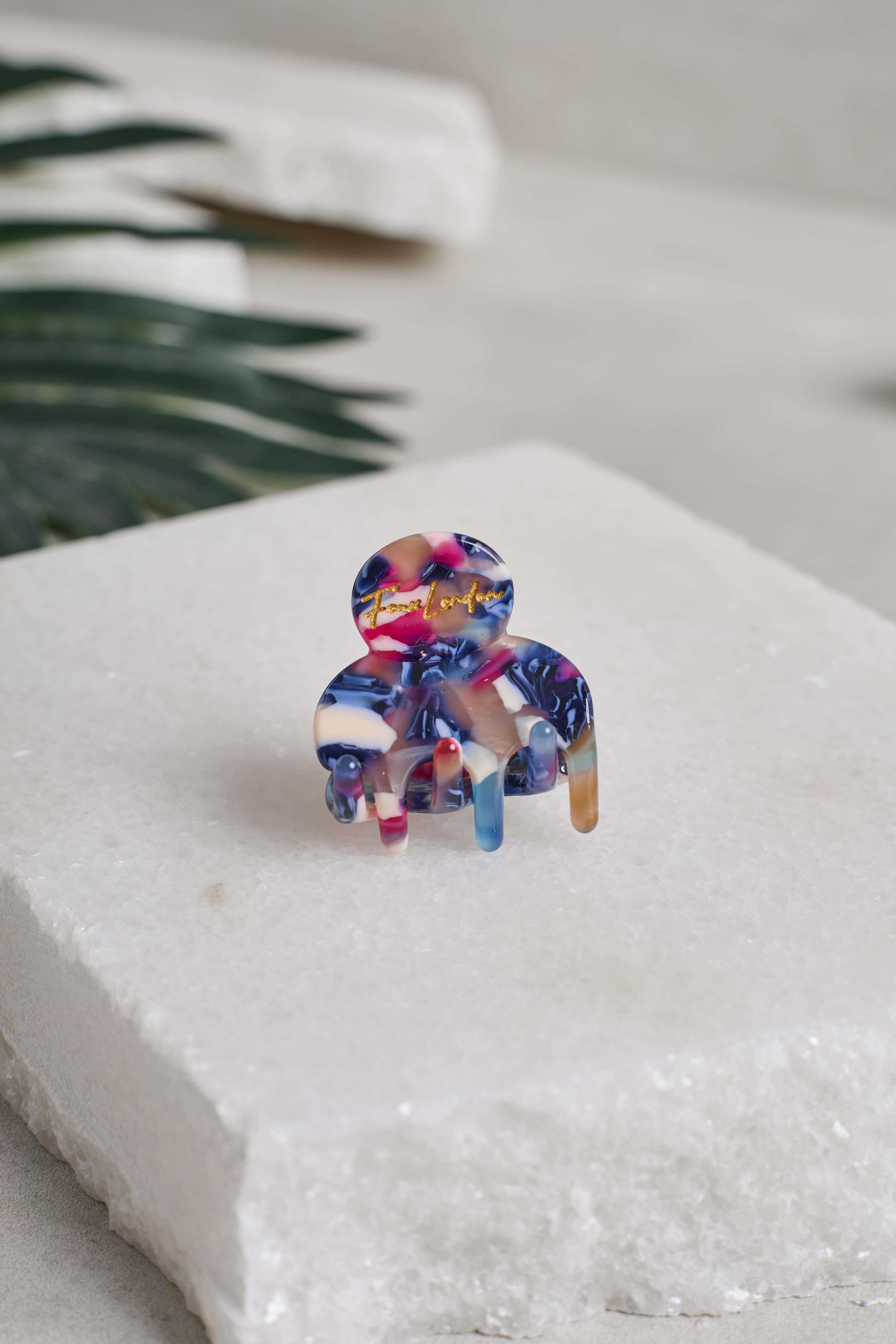 Mini Lacivert Kemik Mandal