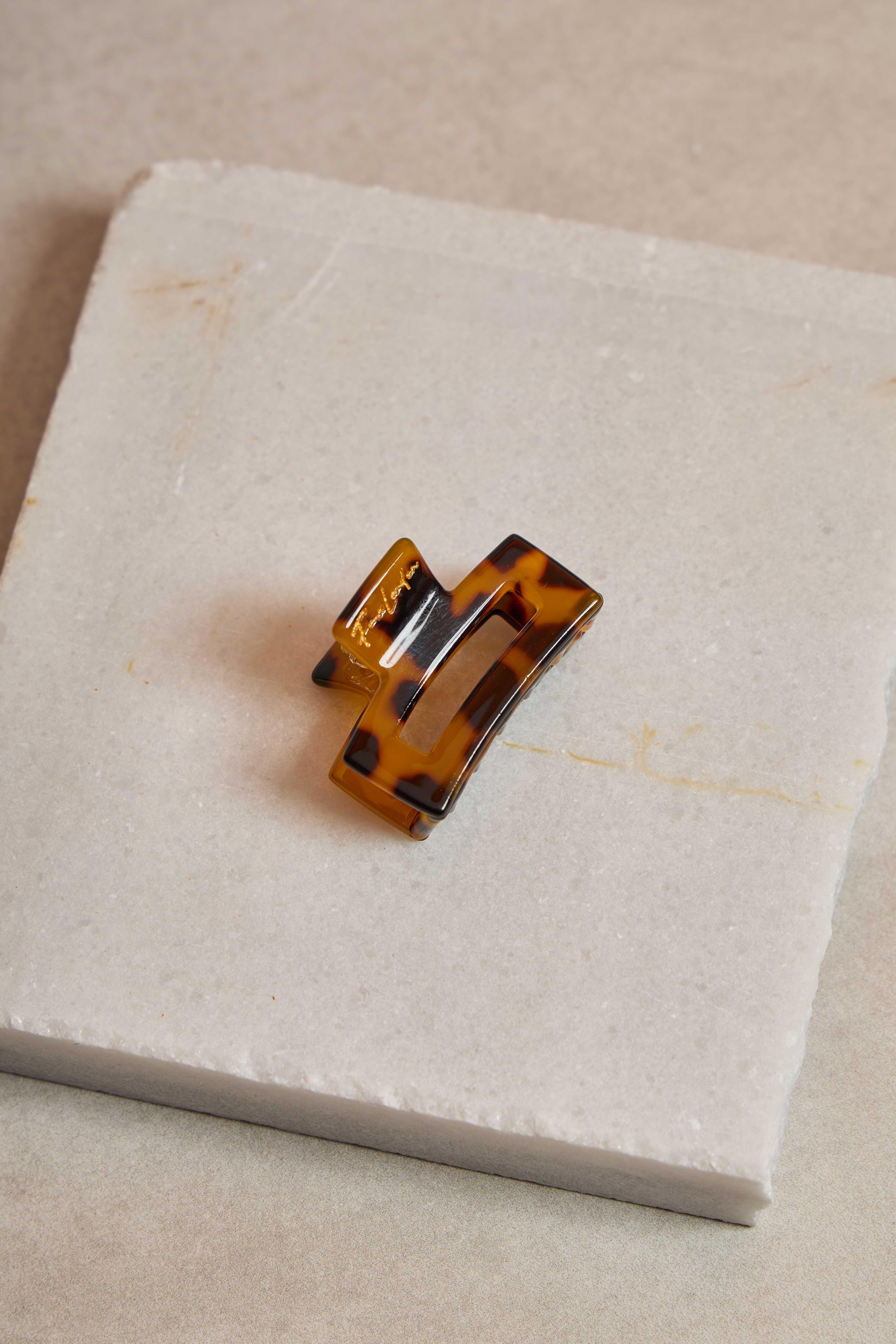 Mini Rectangle Amber Tortoise Kemik Toka
