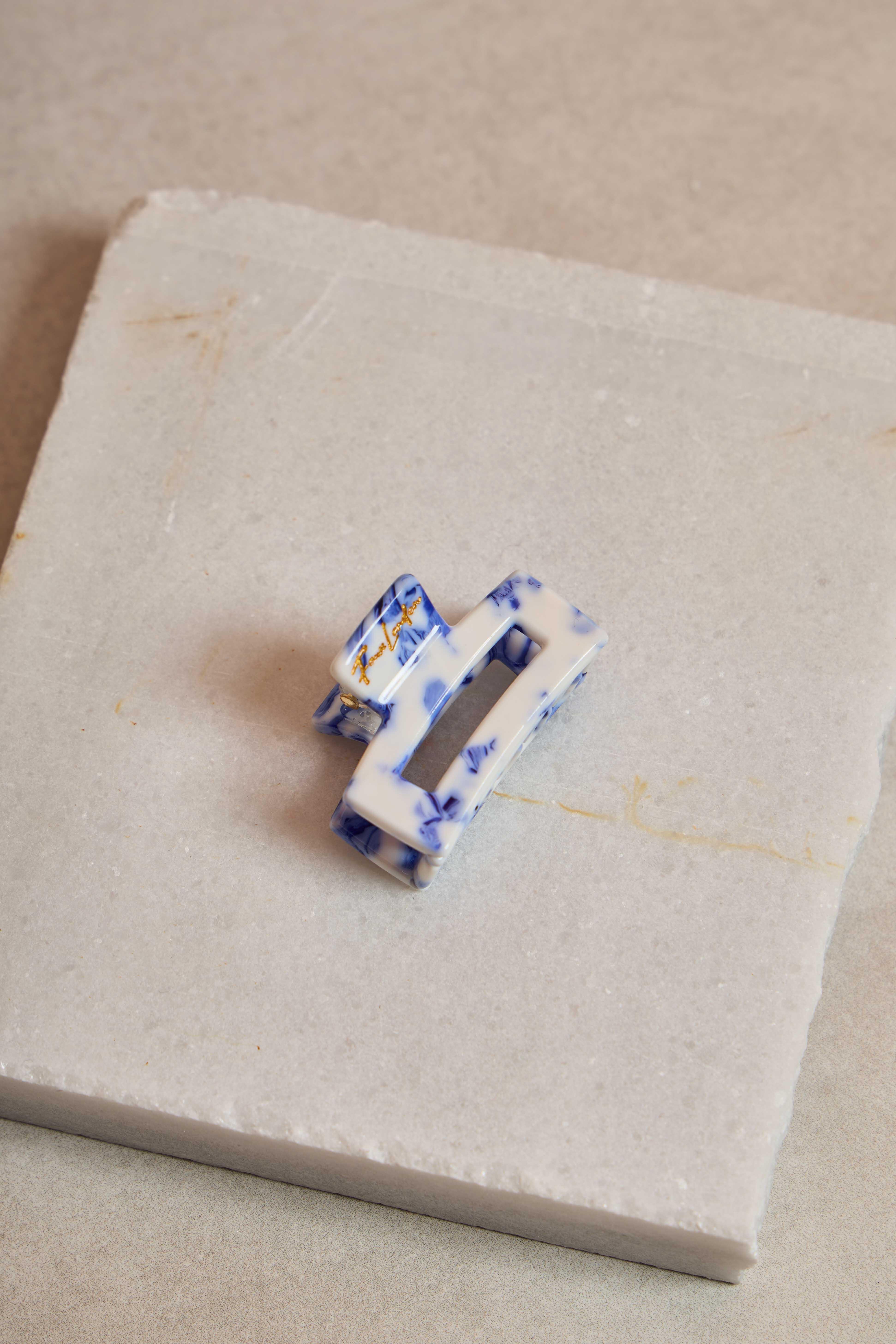 Mini Rectangle Blue Porcelain Kemik Toka