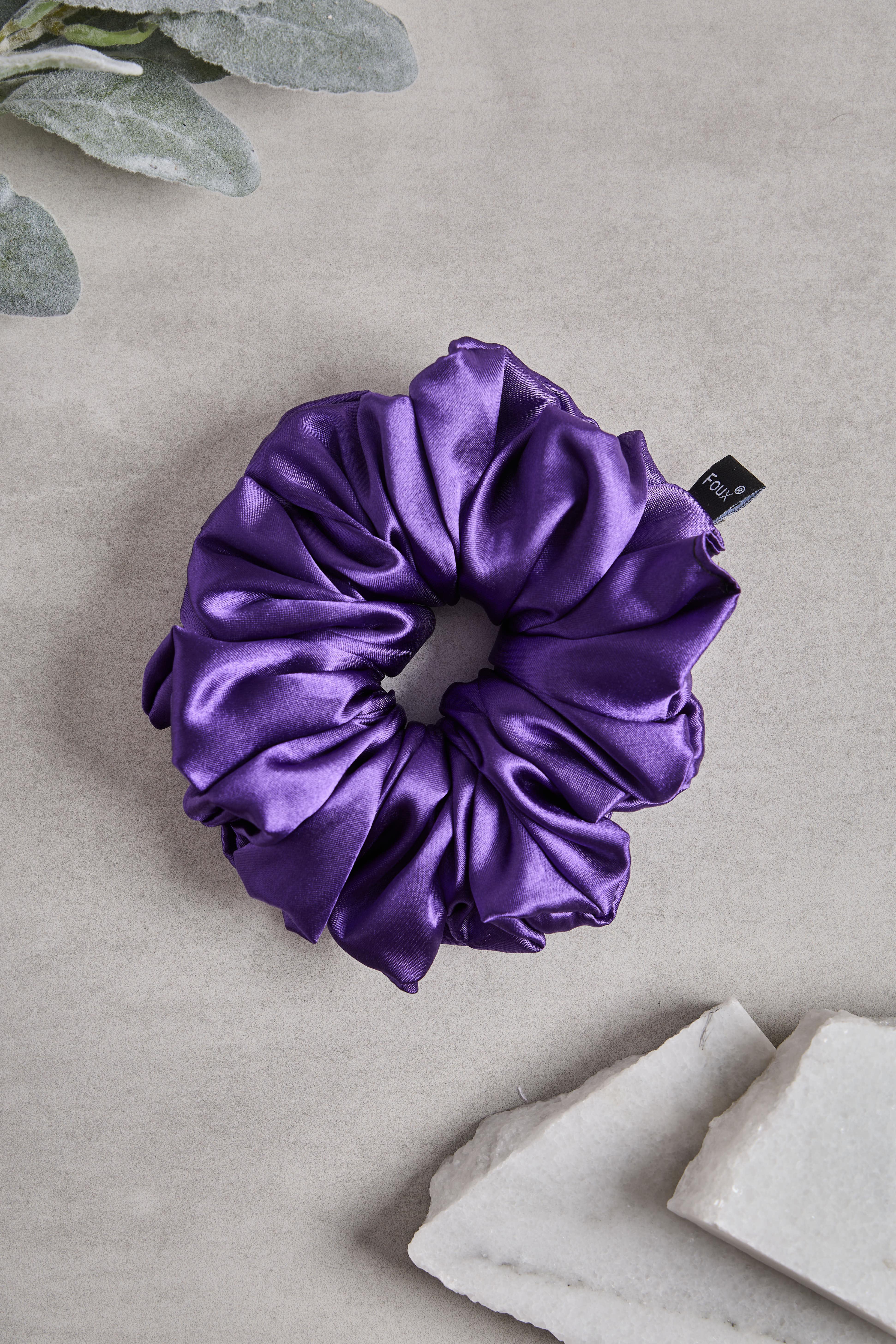 Mor Bol Büzgülü Sateen Scrunchie