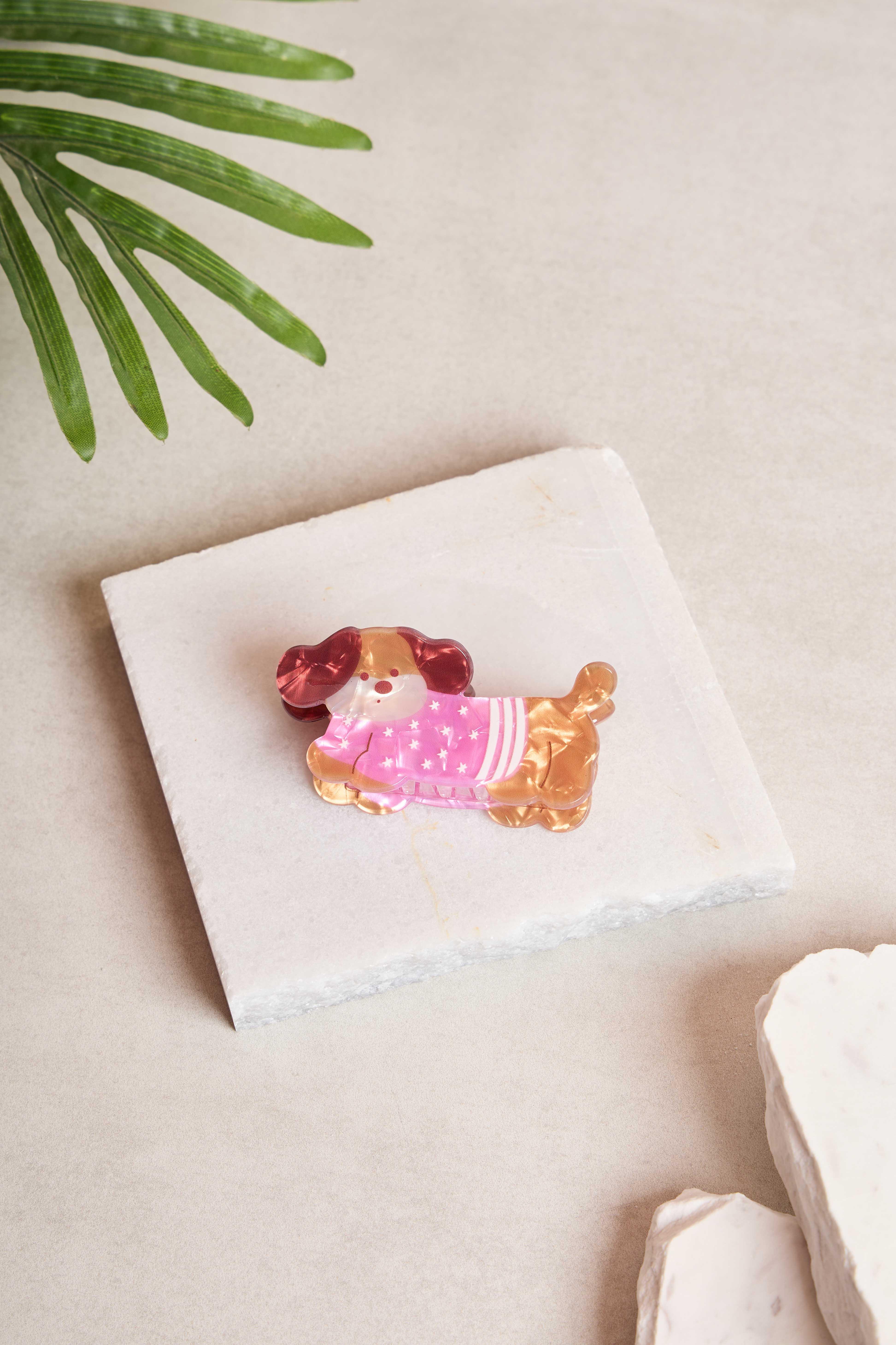 Pembe Kazaklı Köpek Kemik Toka