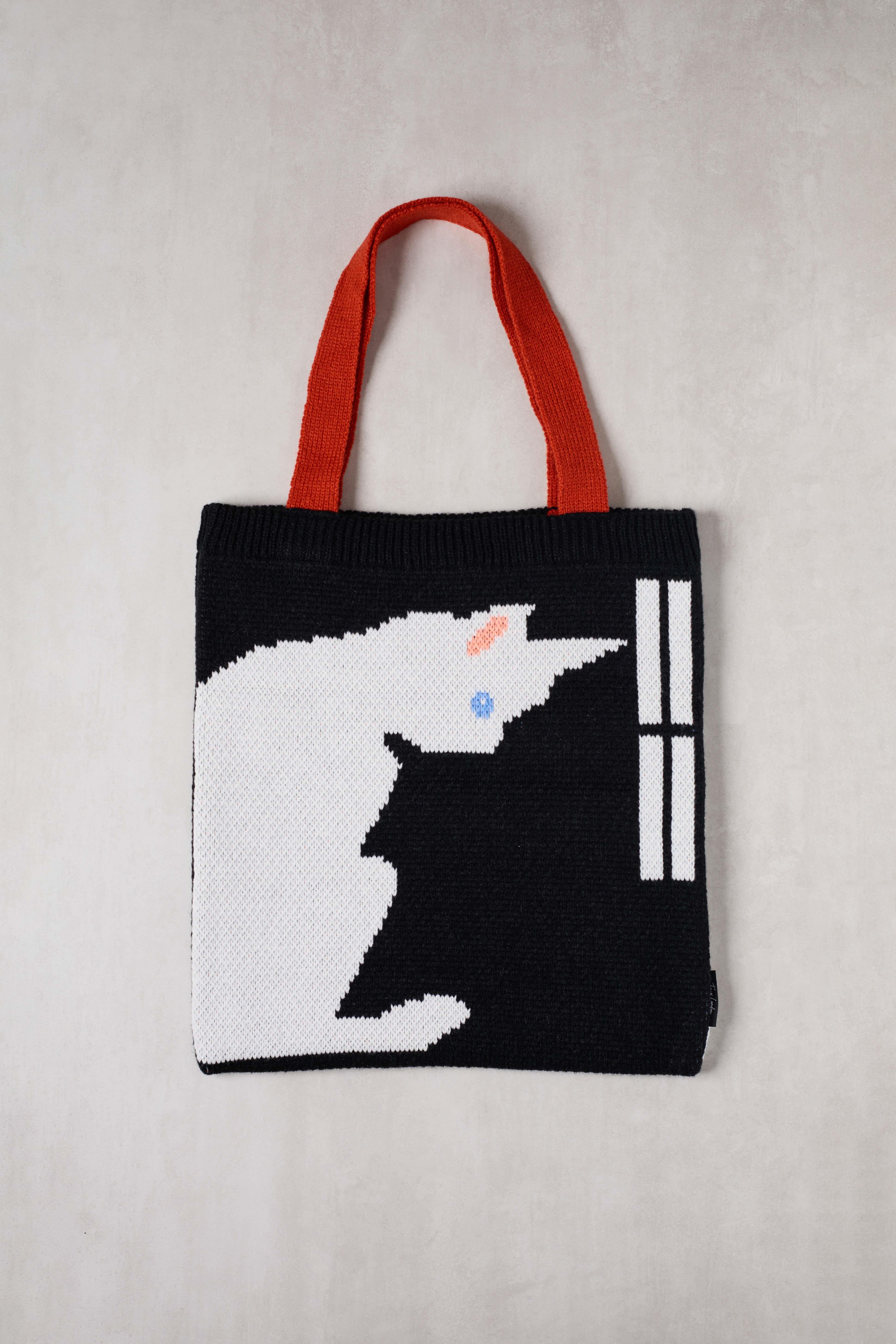Penceredeki Kedi Triko Tote Bag