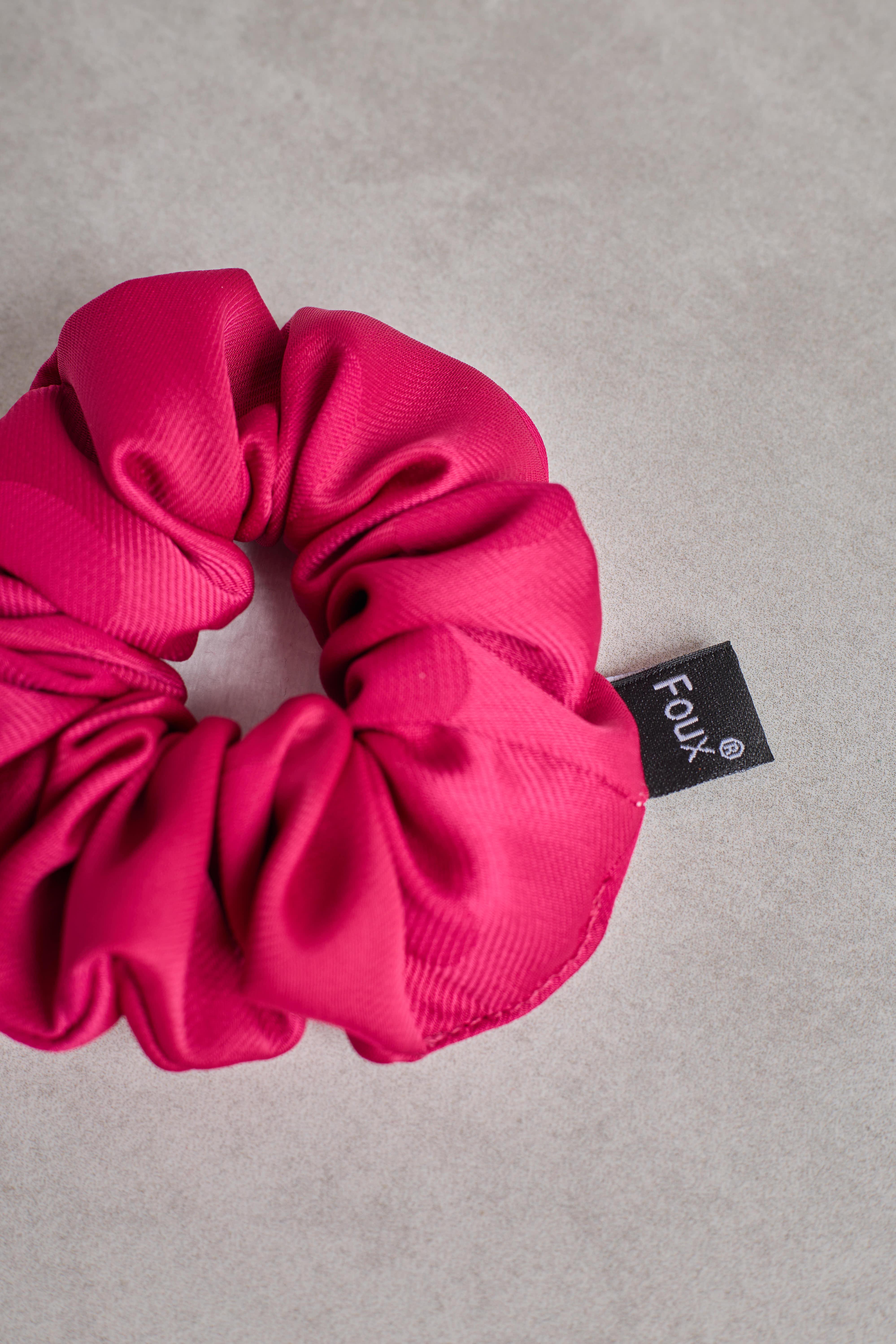 Puantiyeli Fuşya Small Scrunchie