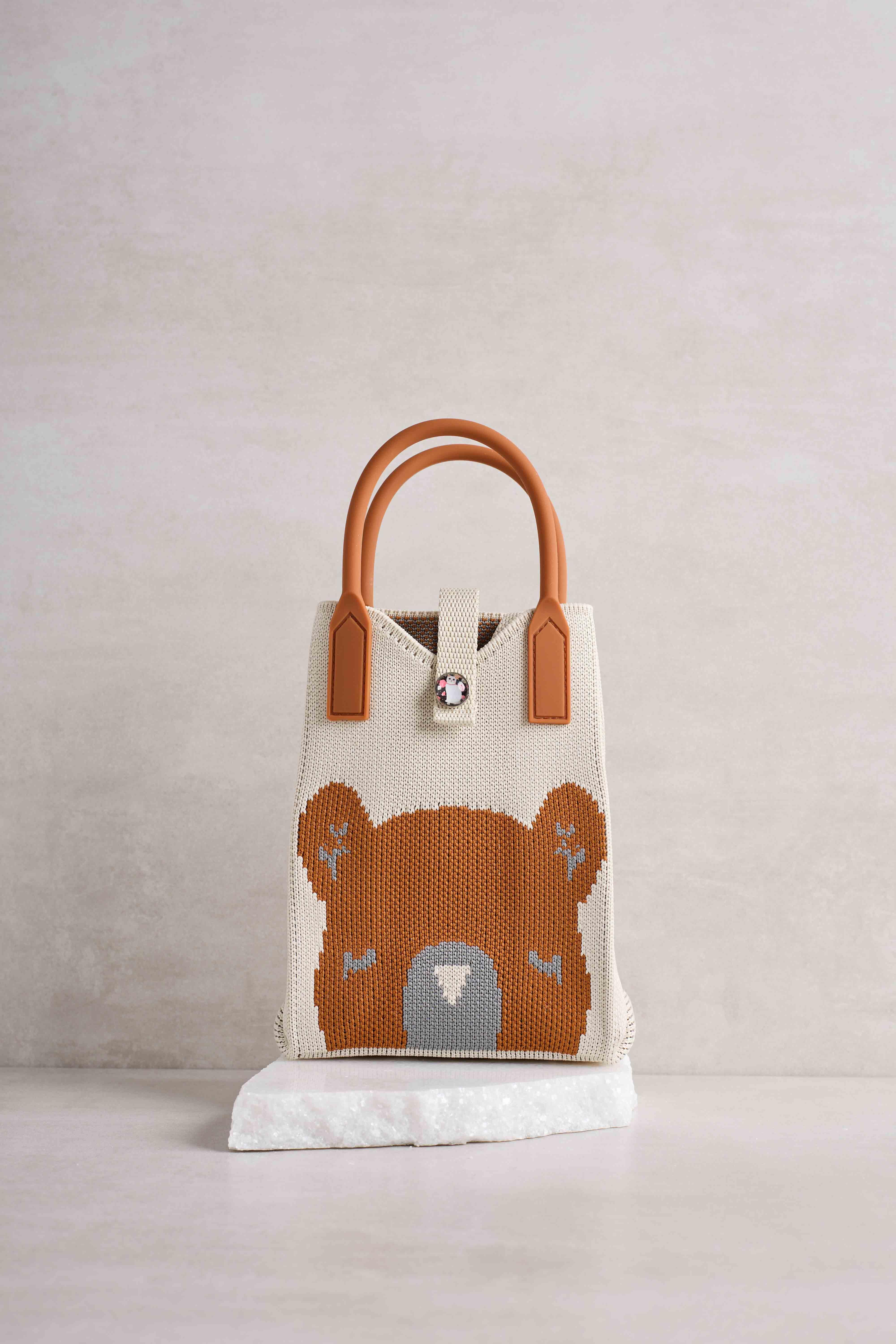 Teddy Bear Kahverengi saplı Triko ÇAnta