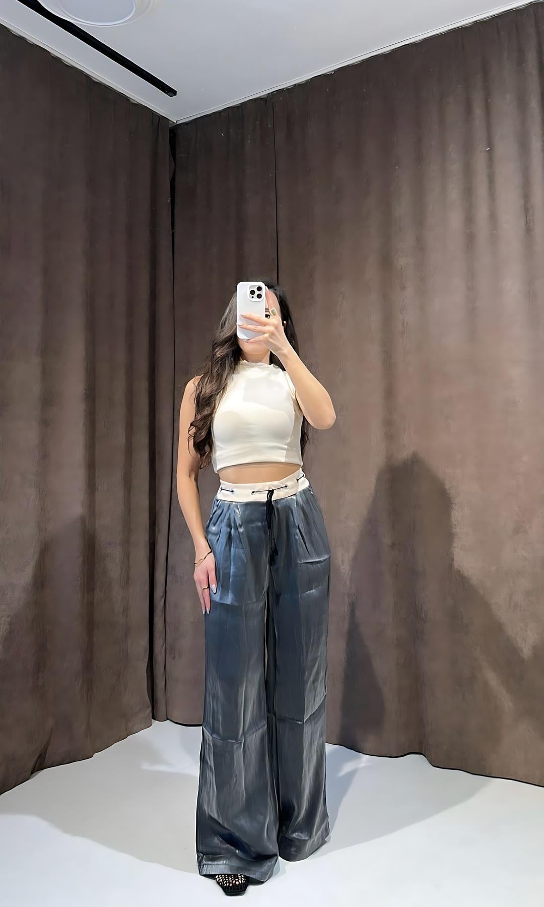Glow Püskül Bağcıklı Füme Pantolon