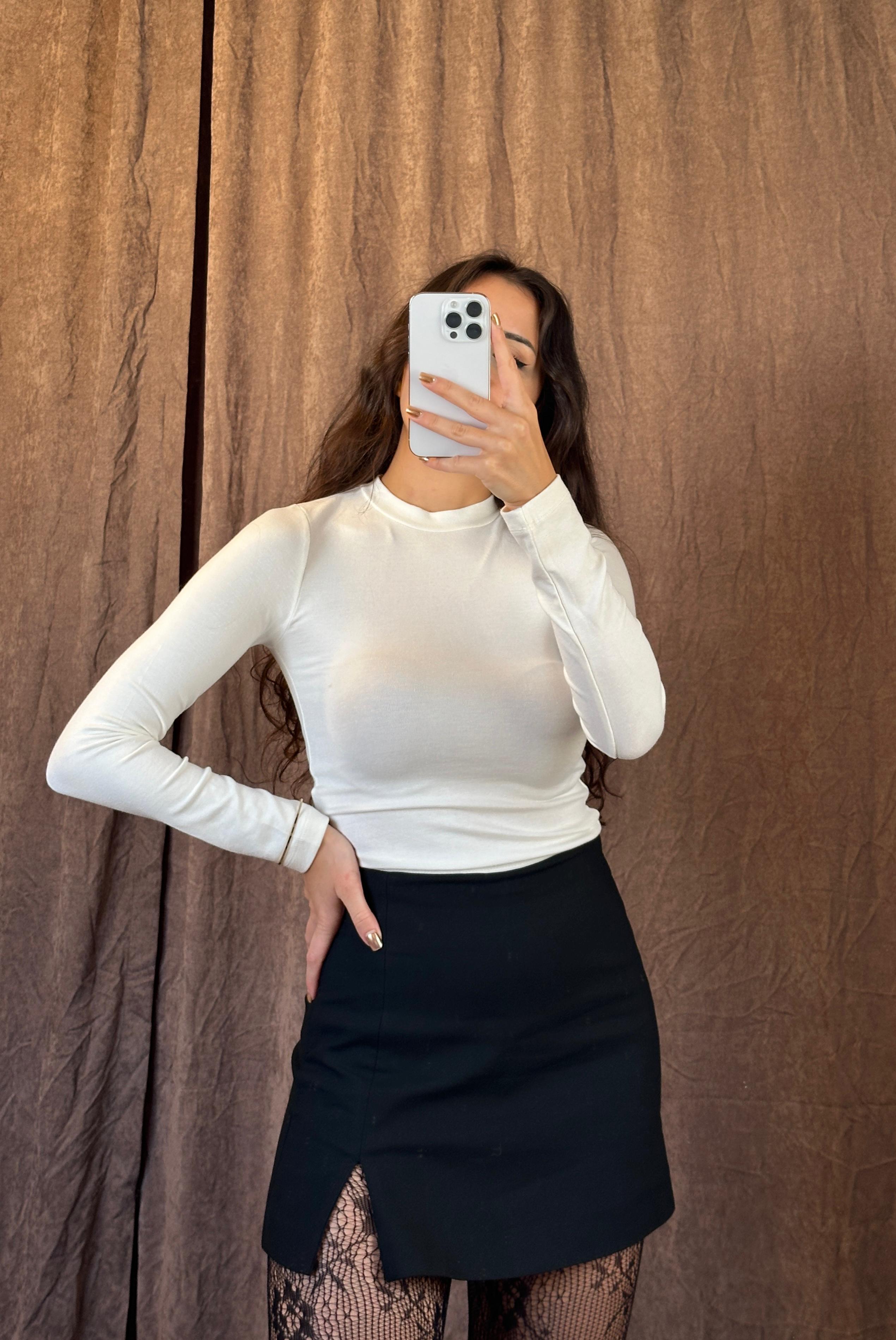Massimo Model Linen Kumaş Krem Crop Body
