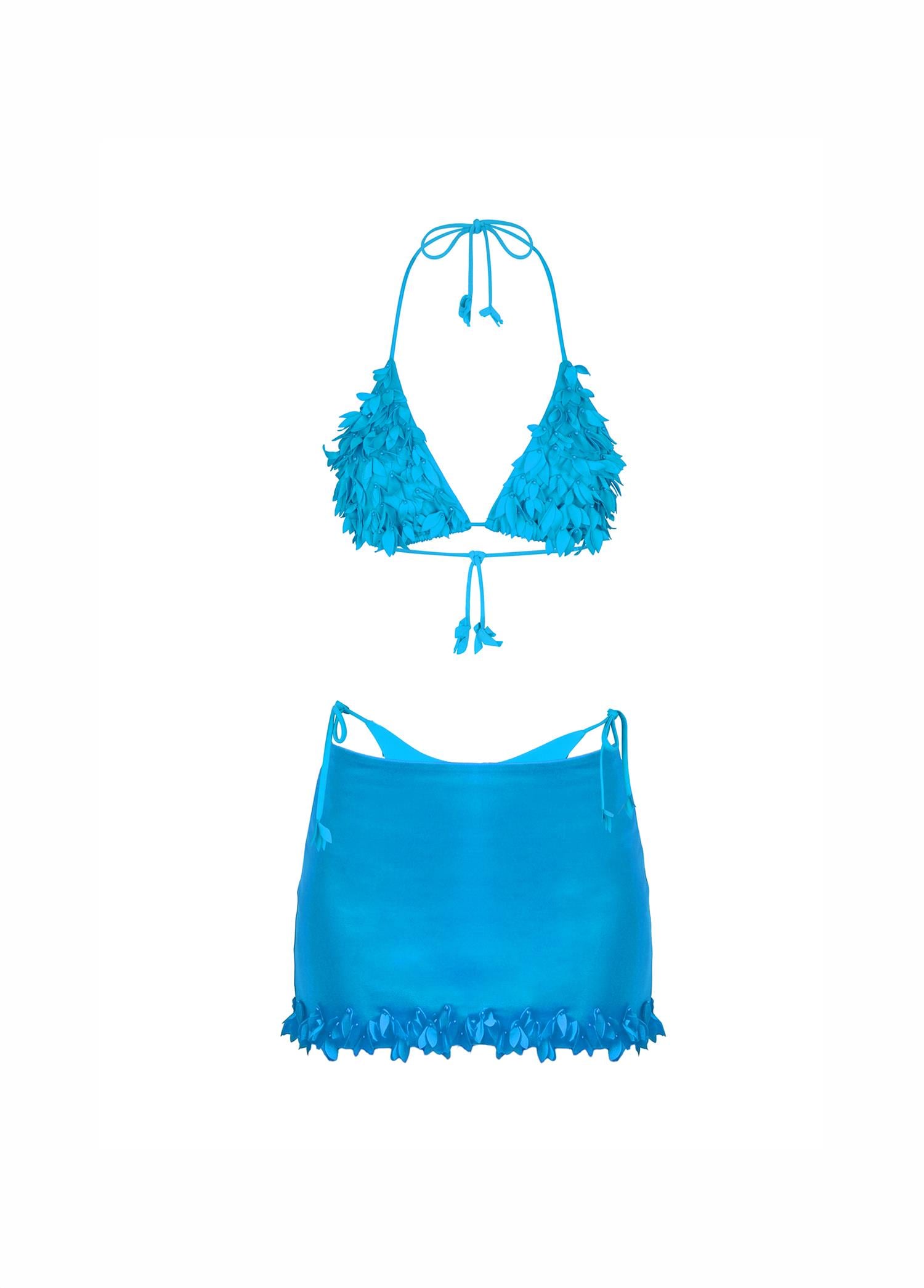 FLORA Bikini Etek Set – Blue