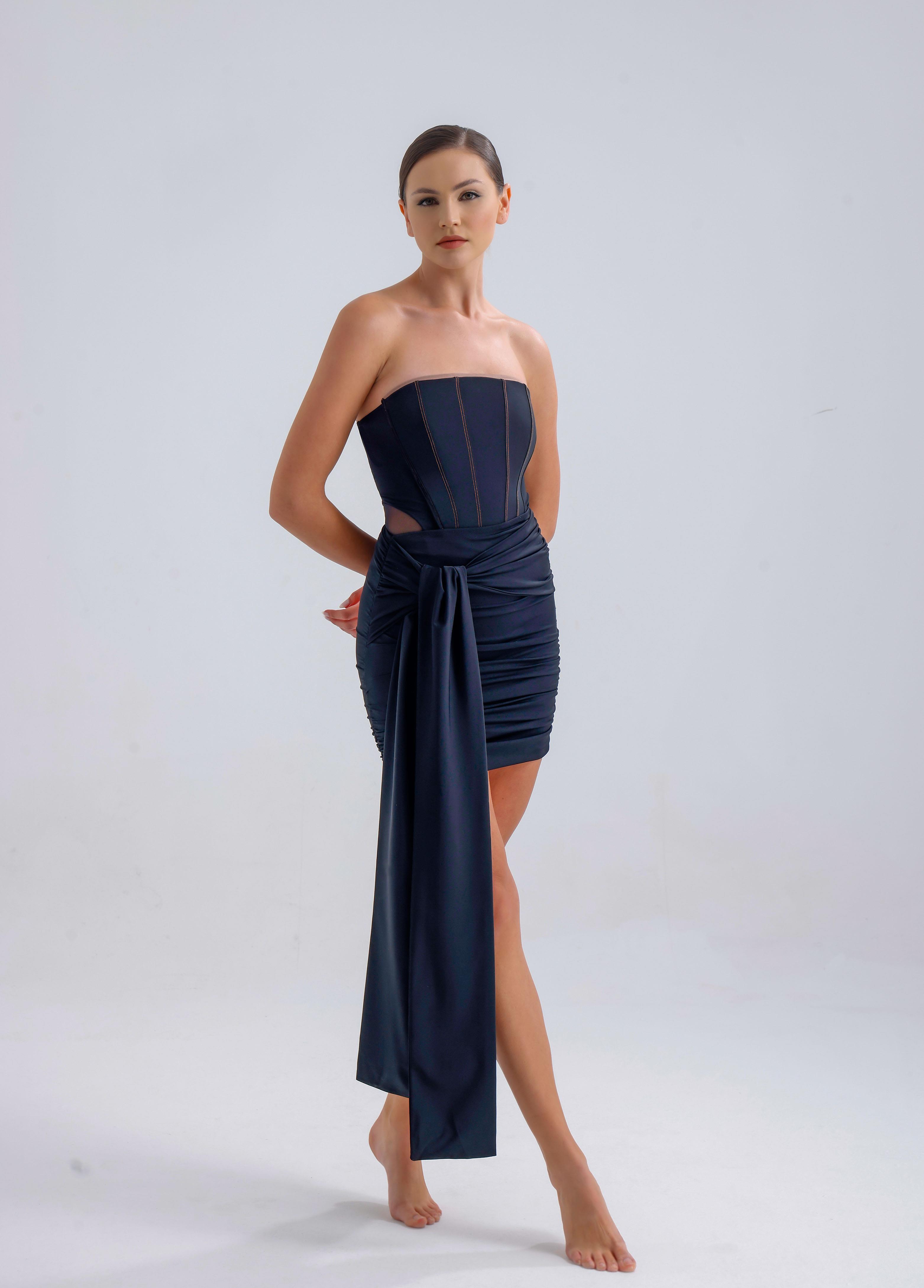 Sculpted Corset One-Piece Black