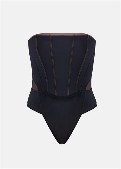 Sculpted Corset One-Piece Black
