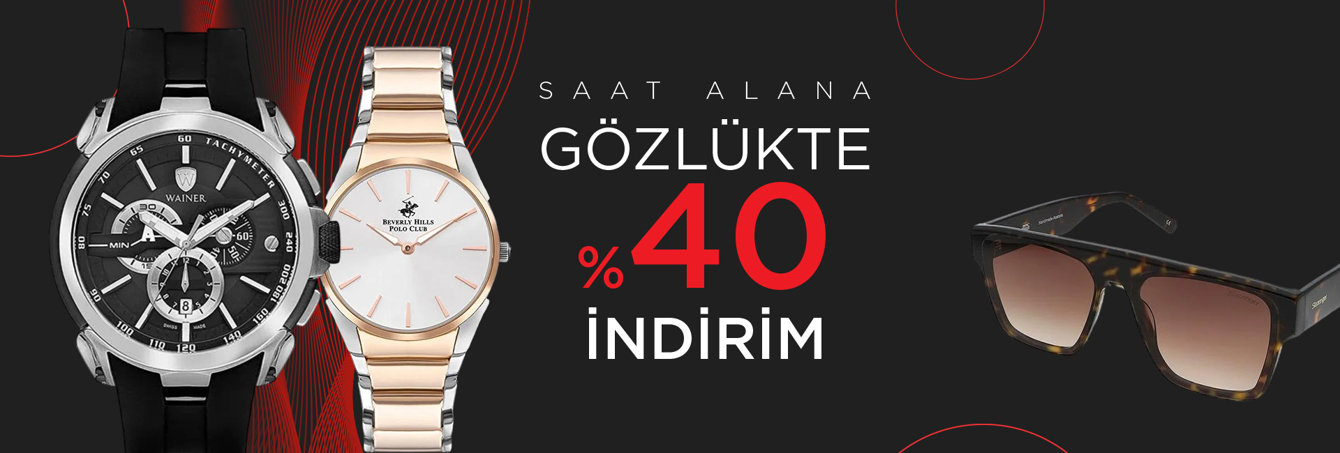 Saat Alana Gözlükte %40 İndirim