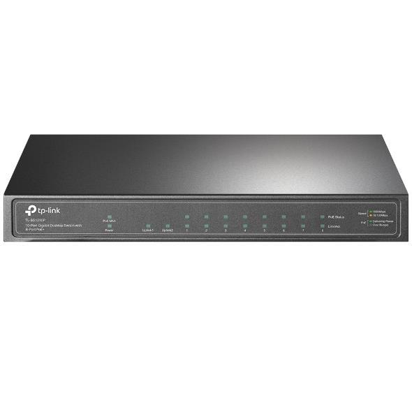 TP-LINK TL-SG1210P 10 Port Gbit 8 Port PoE+ 63W 1xGbit+1xSFP Uplink Desktop Yönetilemez Switch