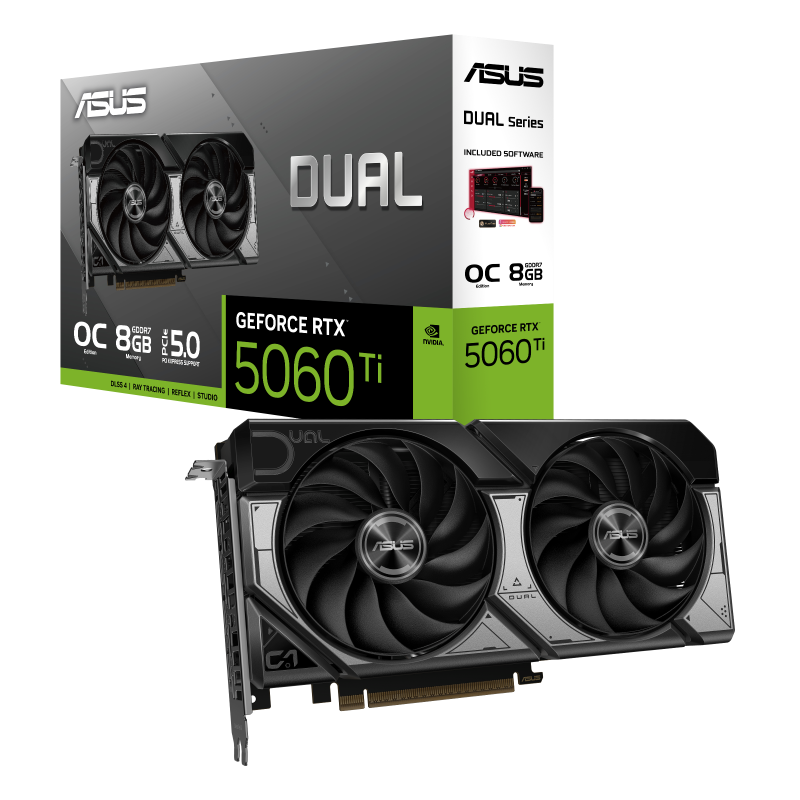 ASUS DUAL-RTX5060TI-O8G 8GB Nvidia RTX5060Ti GDDR7 128bit HDMI 3xDP 16x Ekran Kartı