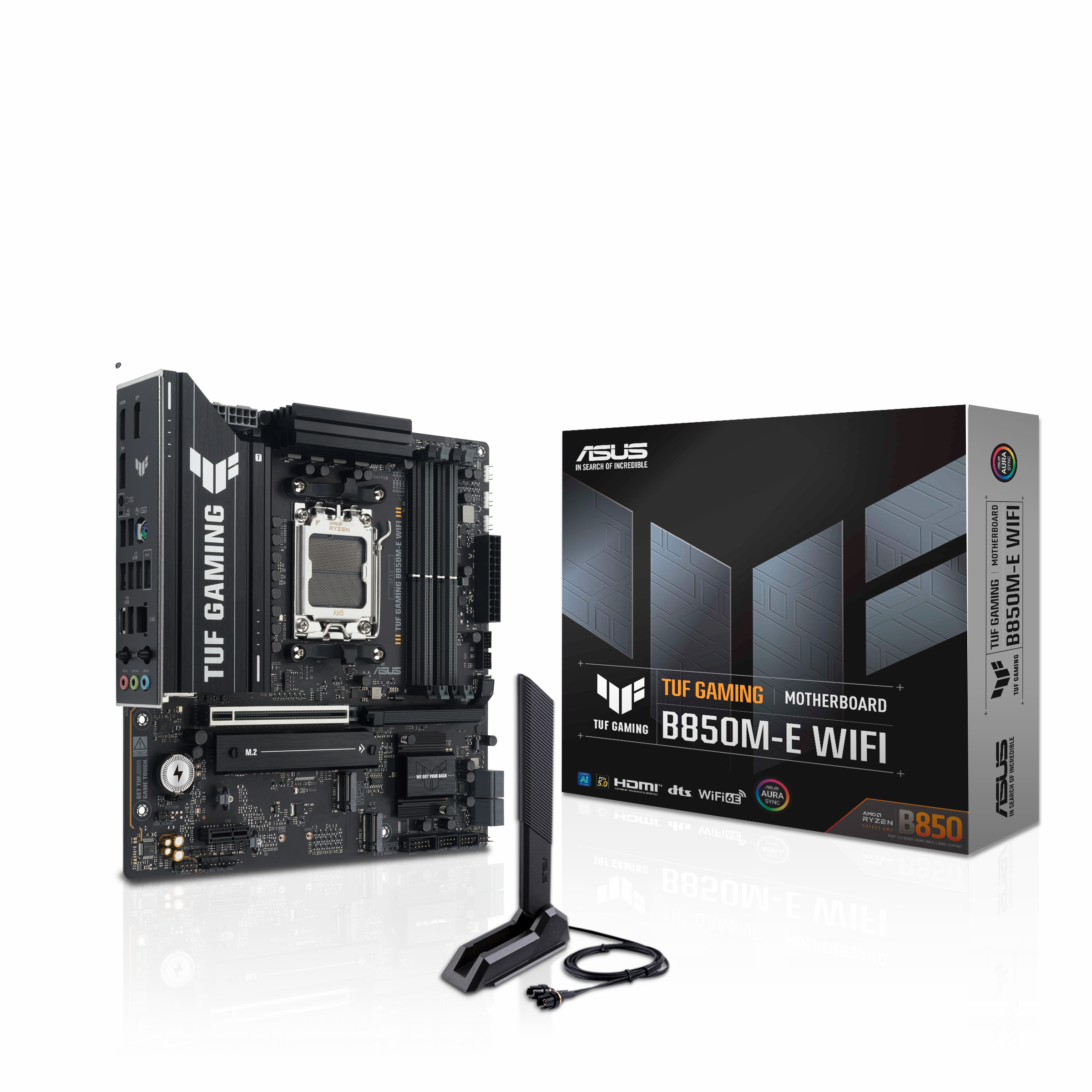 ASUS TUF GAMING B850M-E WIFI B850M DDR5 (Vga Yok) GLan 2.5G mATX HD DP TYP-C M2 WIFI BT AM5 AMD Anakart