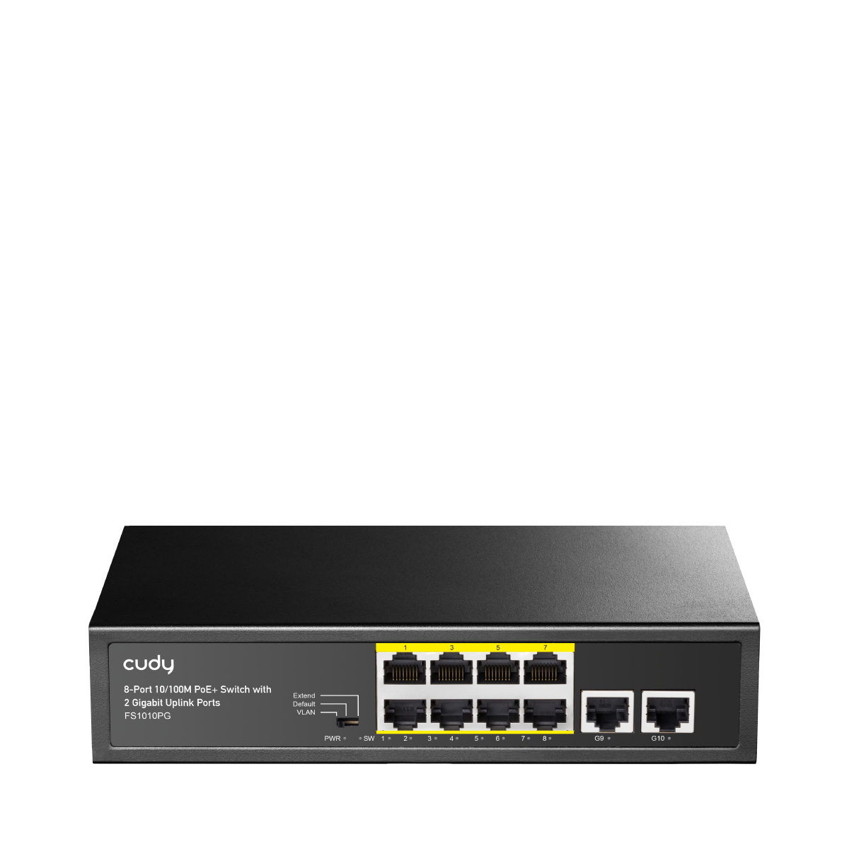 CUDY FS1010PG 10 Port Mbit 8 Port PoE+ 120W 2xGbit Uplink Desktop Yönetilemez Metal Kasa Switch