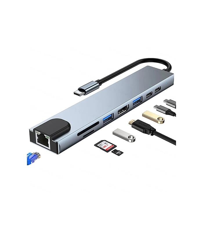 NVC 8 Port HDMI, USB 3.0, SD/TF Ethernet Çoklyaıcı