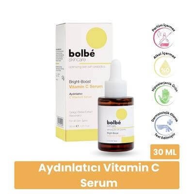 Aydınlatıcı, Cilt Tonu Eşitleyici Leke ve Kırışıklık Karşıtı %6 C Vitamini Serumu - 30 ml