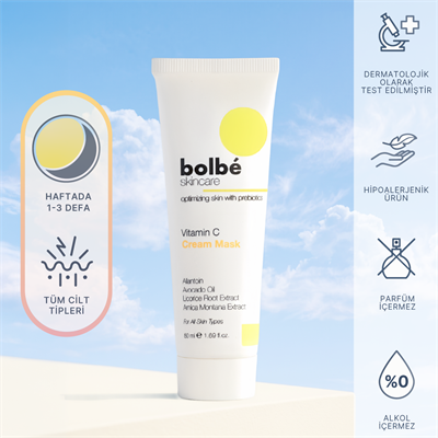 Aydınlatıcı, Cilt Tonu Eşitleyici Leke ve Kırışıklık Karşıtı %2 C Vitamini Krem Maske - 50 ml