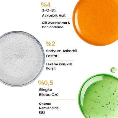Aydınlatıcı, Cilt Tonu Eşitleyici Leke ve Kırışıklık Karşıtı %6 C Vitamini Serumu - 30 ml