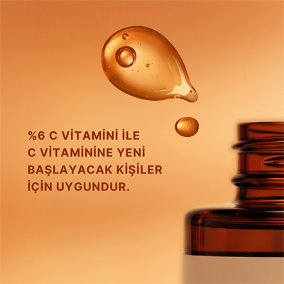 Aydınlatıcı, Cilt Tonu Eşitleyici Leke ve Kırışıklık Karşıtı %6 C Vitamini Serumu - 30 ml