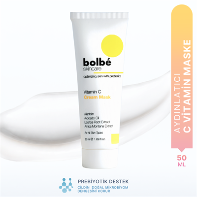 Aydınlatıcı, Cilt Tonu Eşitleyici Leke ve Kırışıklık Karşıtı %2 C Vitamini Krem Maske - 50 ml