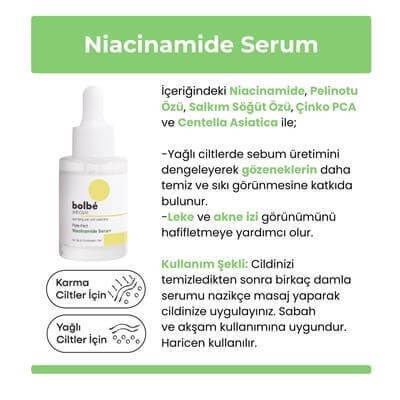 Gözenek Sıkılaştırıcı, Aydınlatıcı, Bariyer Güçlendirici Niacinamide Serum - 30 ml