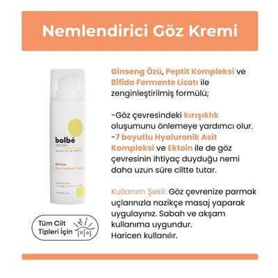 Yoğun Nemlendirici, Kırışıklık ve Koyu Halka Karşıtı Peptit İçeren Göz Çevresi Kremi - 30 ml