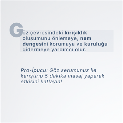 Yoğun Nemlendirici, Kırışıklık ve Koyu Halka Karşıtı Peptit İçeren Göz Çevresi Kremi - 30 ml